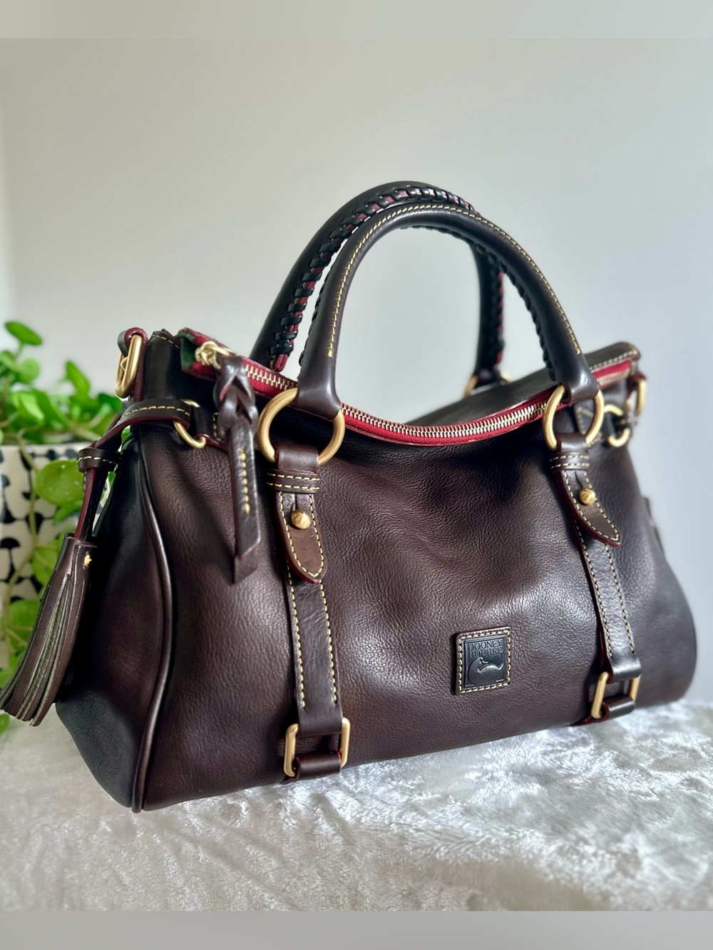 Dooney & Bourke Vintage Florentine Satchel in T’Moro Brown NWOT - Picture 14 of 16